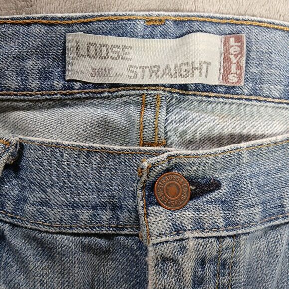 Vintage Levis Mens 36x28 (Tag 34x30) Blue 569 Loose Straight Denim Jeans Grunge - Picture 2 of 13